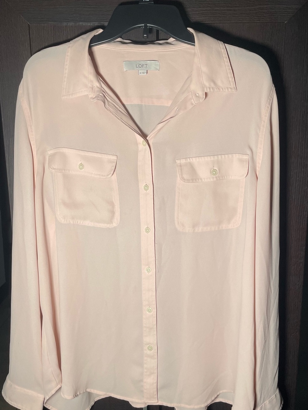 LOFT Pale Blush Button-Down Blouse